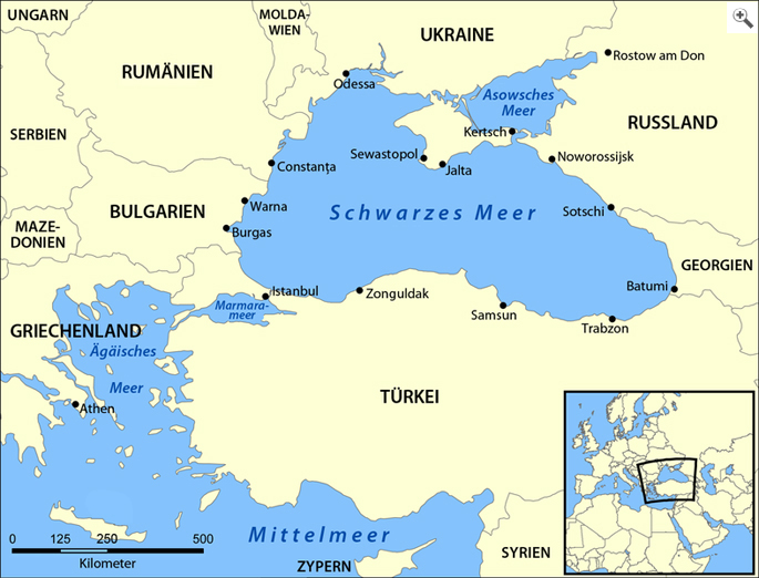 Karte des Schwarzen Meeres